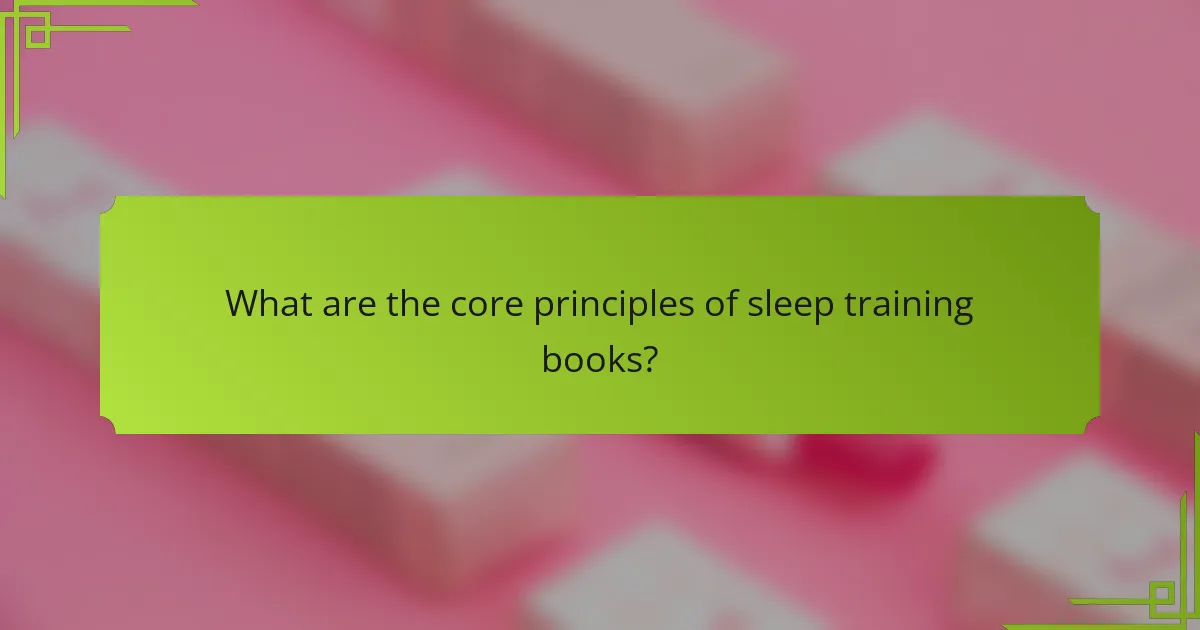 What are the core principles of sleep training books?