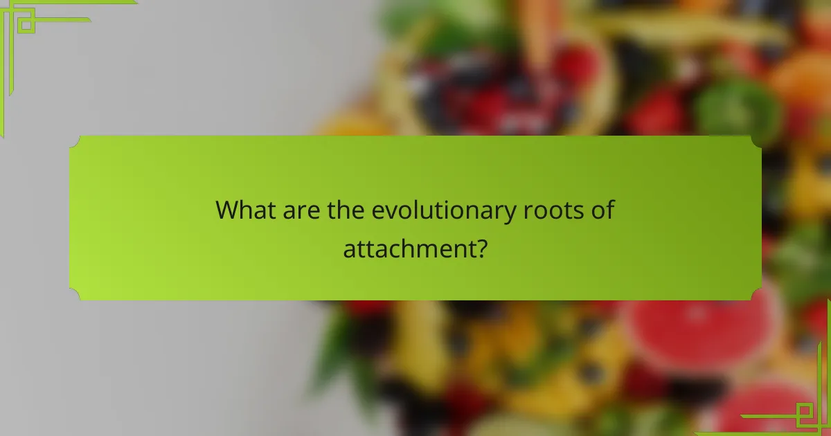 What are the evolutionary roots of attachment?