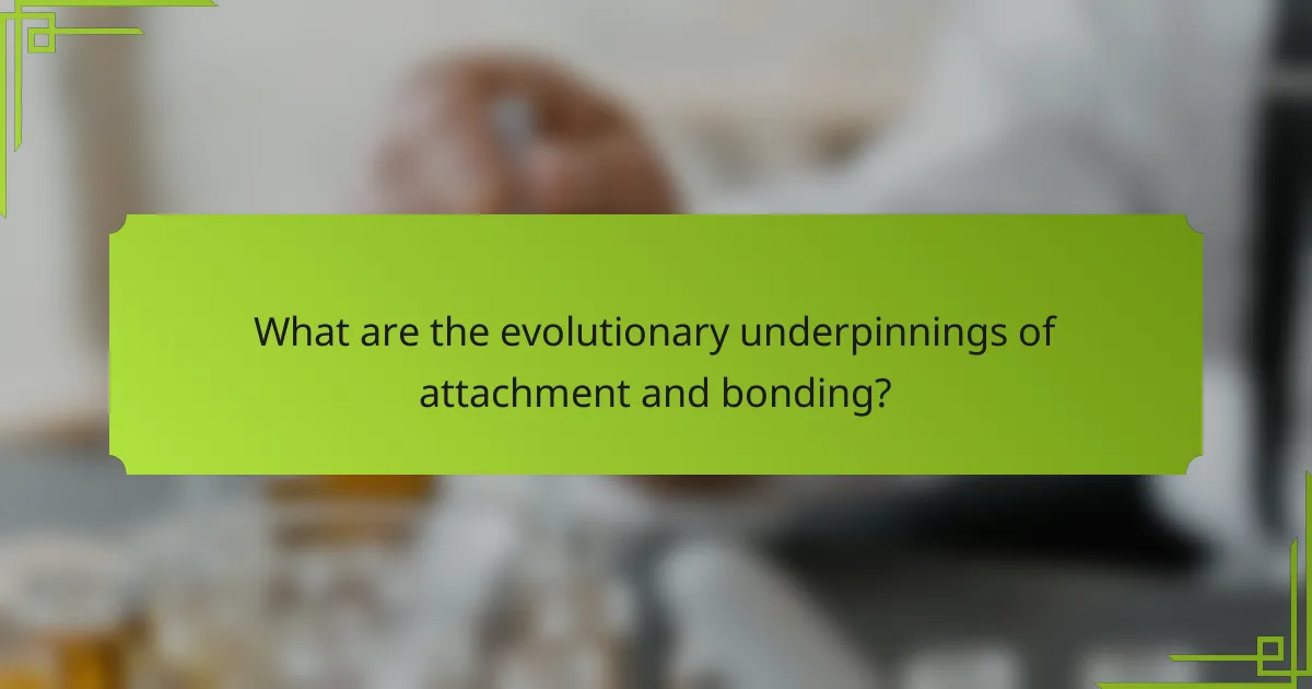 What are the evolutionary underpinnings of attachment and bonding?