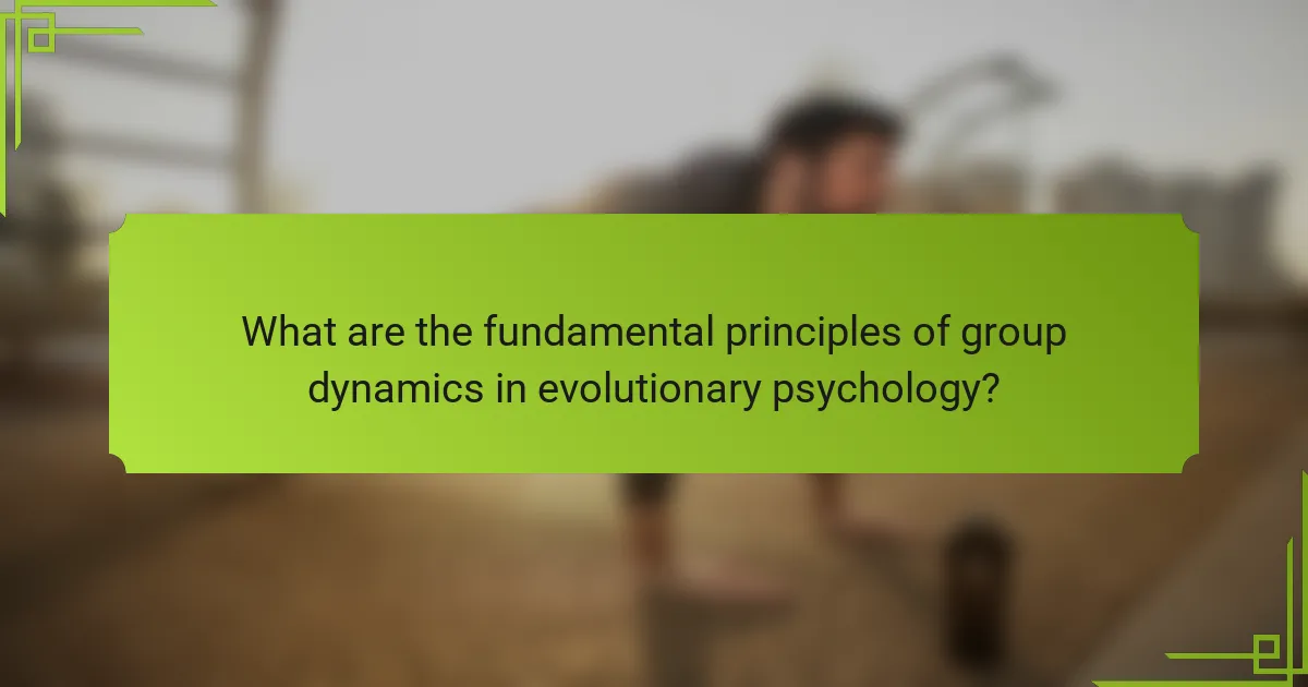 What are the fundamental principles of group dynamics in evolutionary psychology?