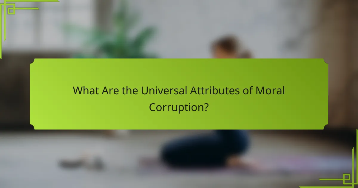 What Are the Universal Attributes of Moral Corruption?