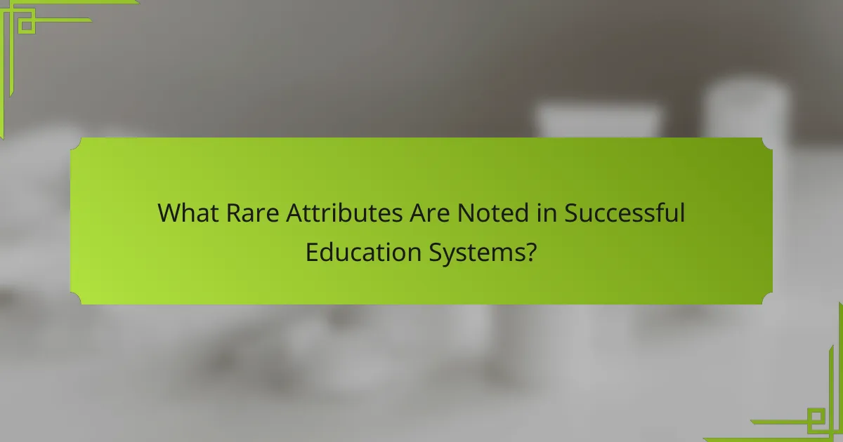 What Rare Attributes Are Noted in Successful Education Systems?