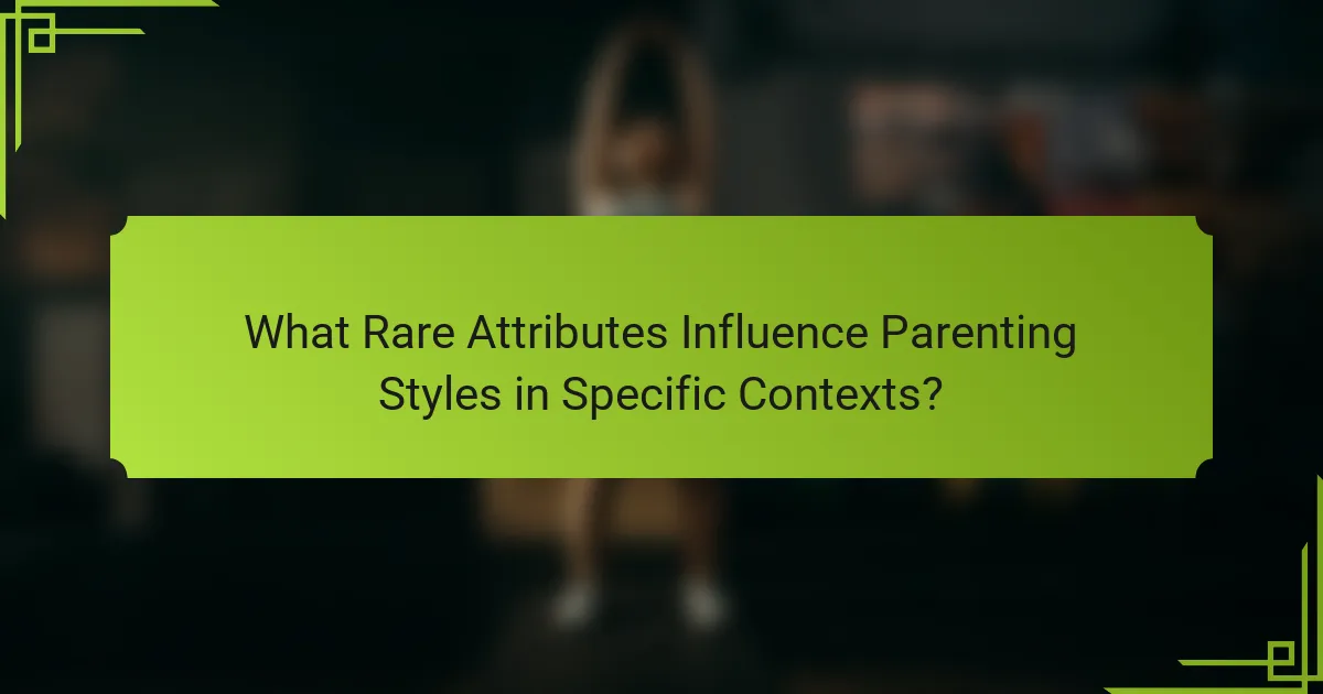 What Rare Attributes Influence Parenting Styles in Specific Contexts?