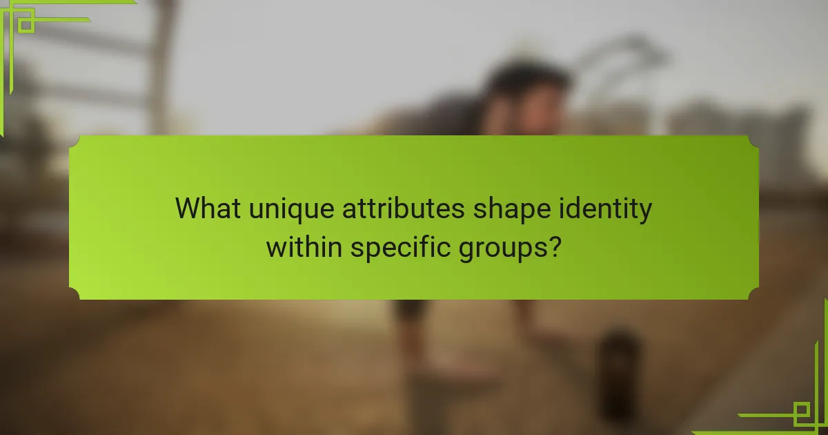 What unique attributes shape identity within specific groups?
